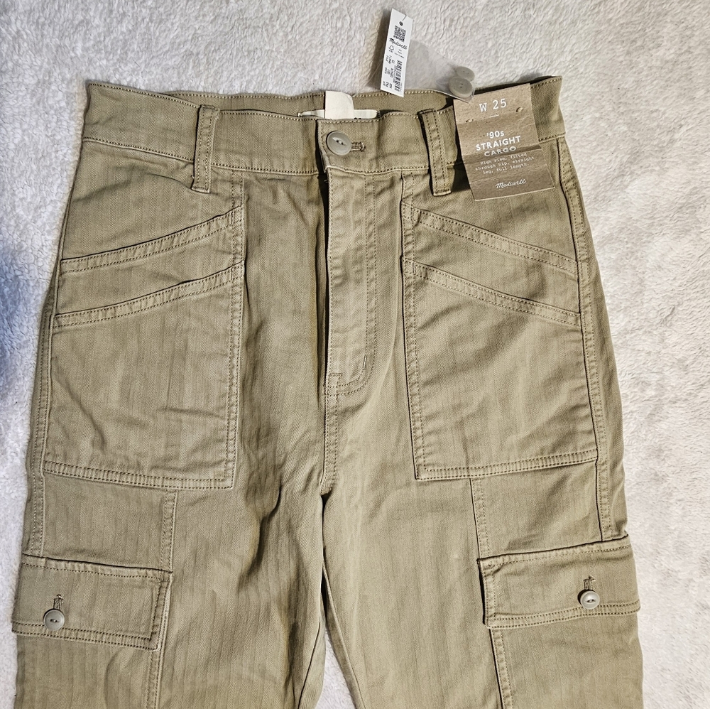 Madewell Cargo Pants NWT Women's 25 Beige. - Picture 3 of 9